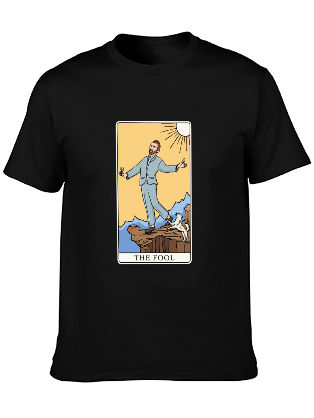 The Fool Tarot Card Graphic T-Shirt - Black