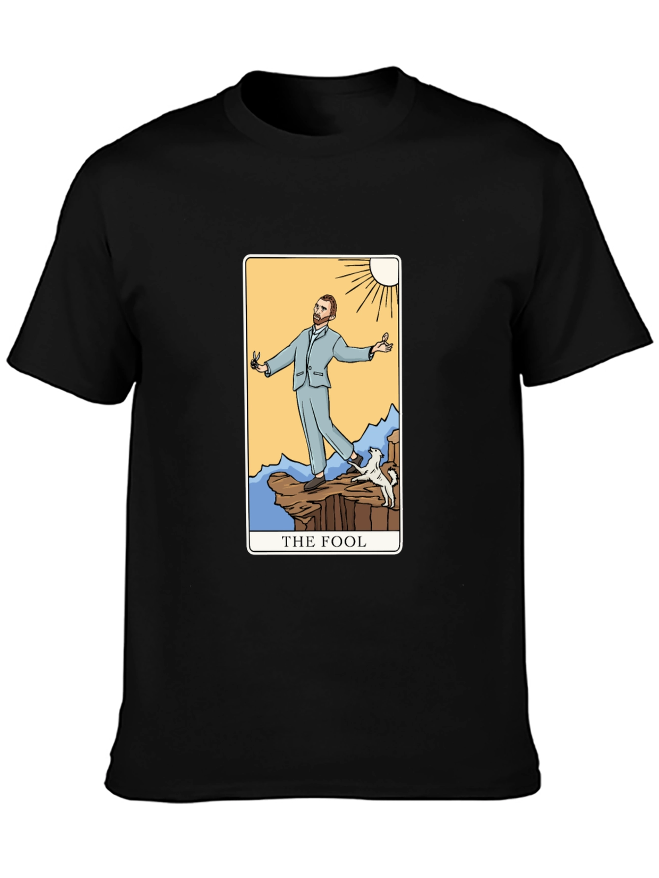 The Fool Tarot Card Graphic T-Shirt - Black