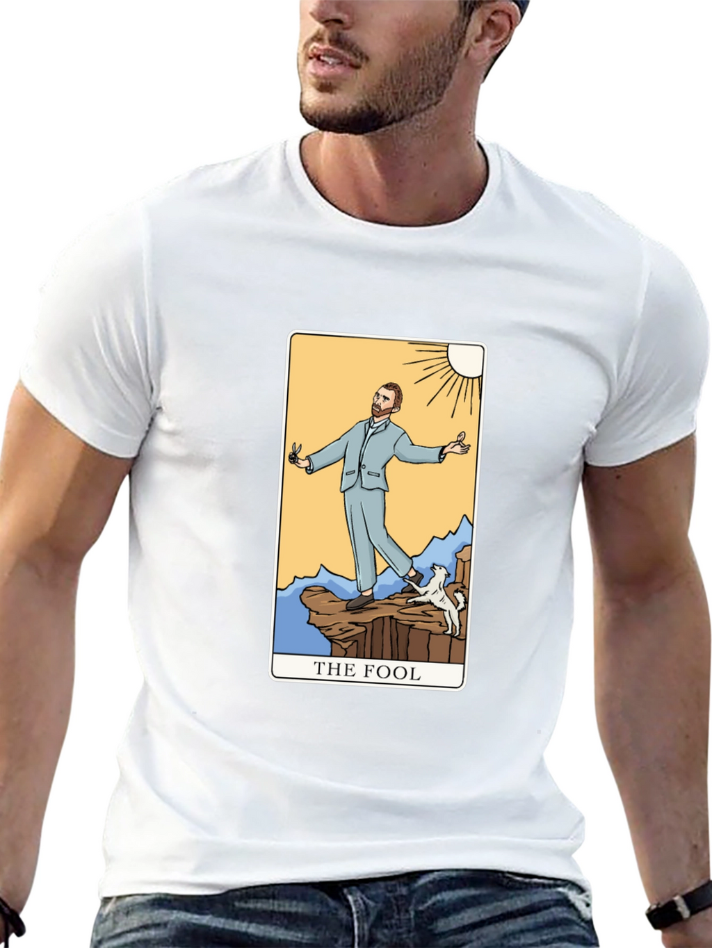 The Fool Tarot Card Graphic T-Shirt - Black