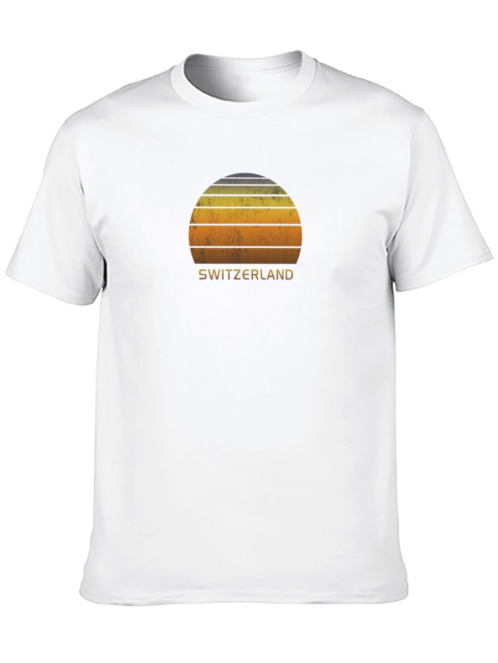 Switzerland Sunset Graphic Tee - Retro Style Black T-Shirt