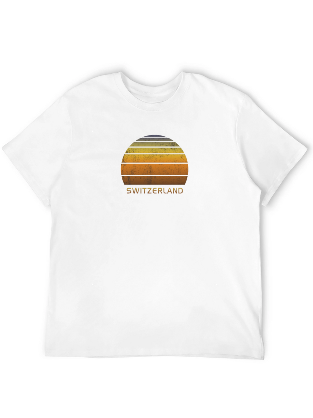 Switzerland Sunset Graphic Tee - Retro Style Black T-Shirt