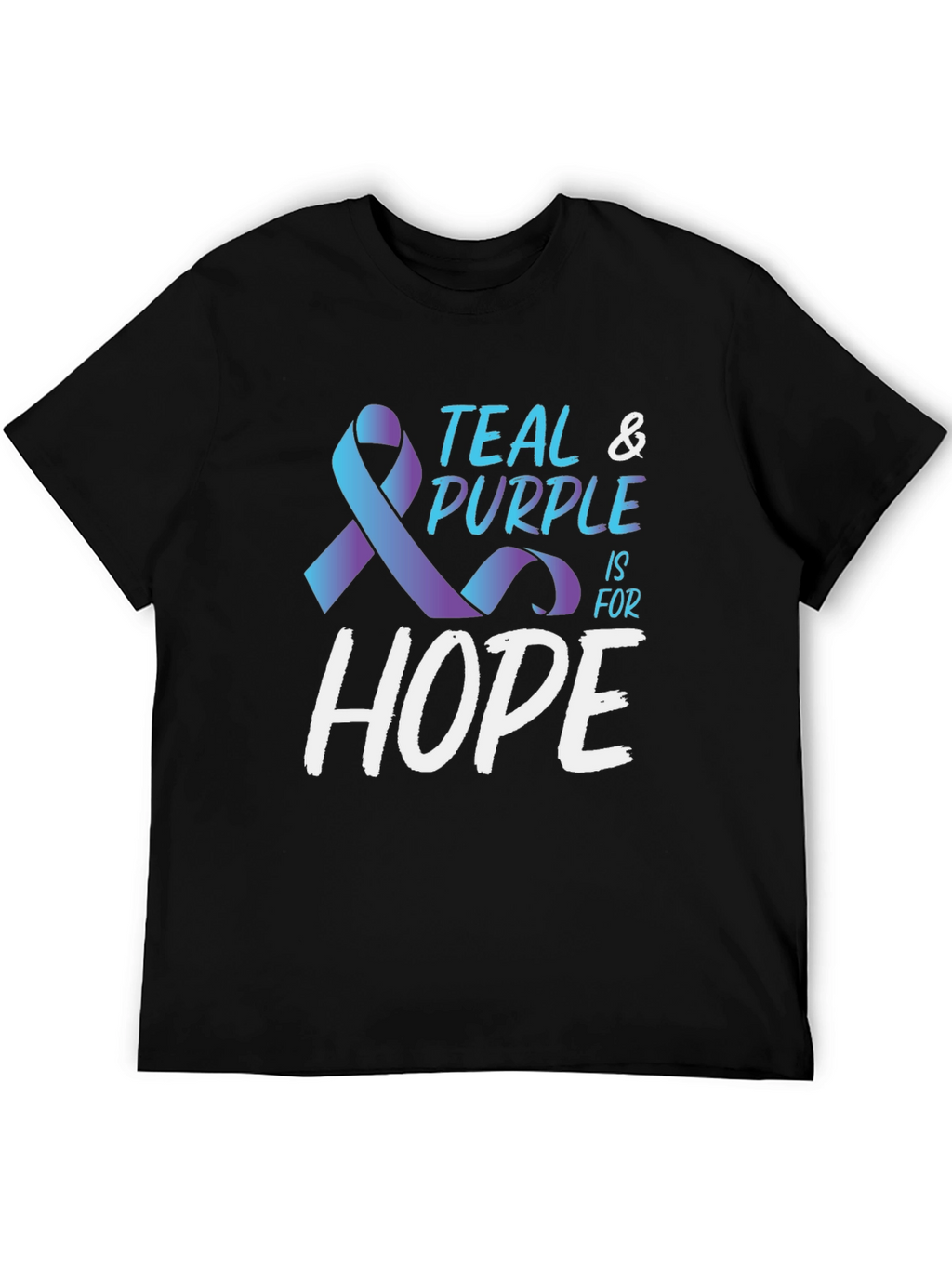Teal & Purple Hope Ribbon Awareness T-Shirt