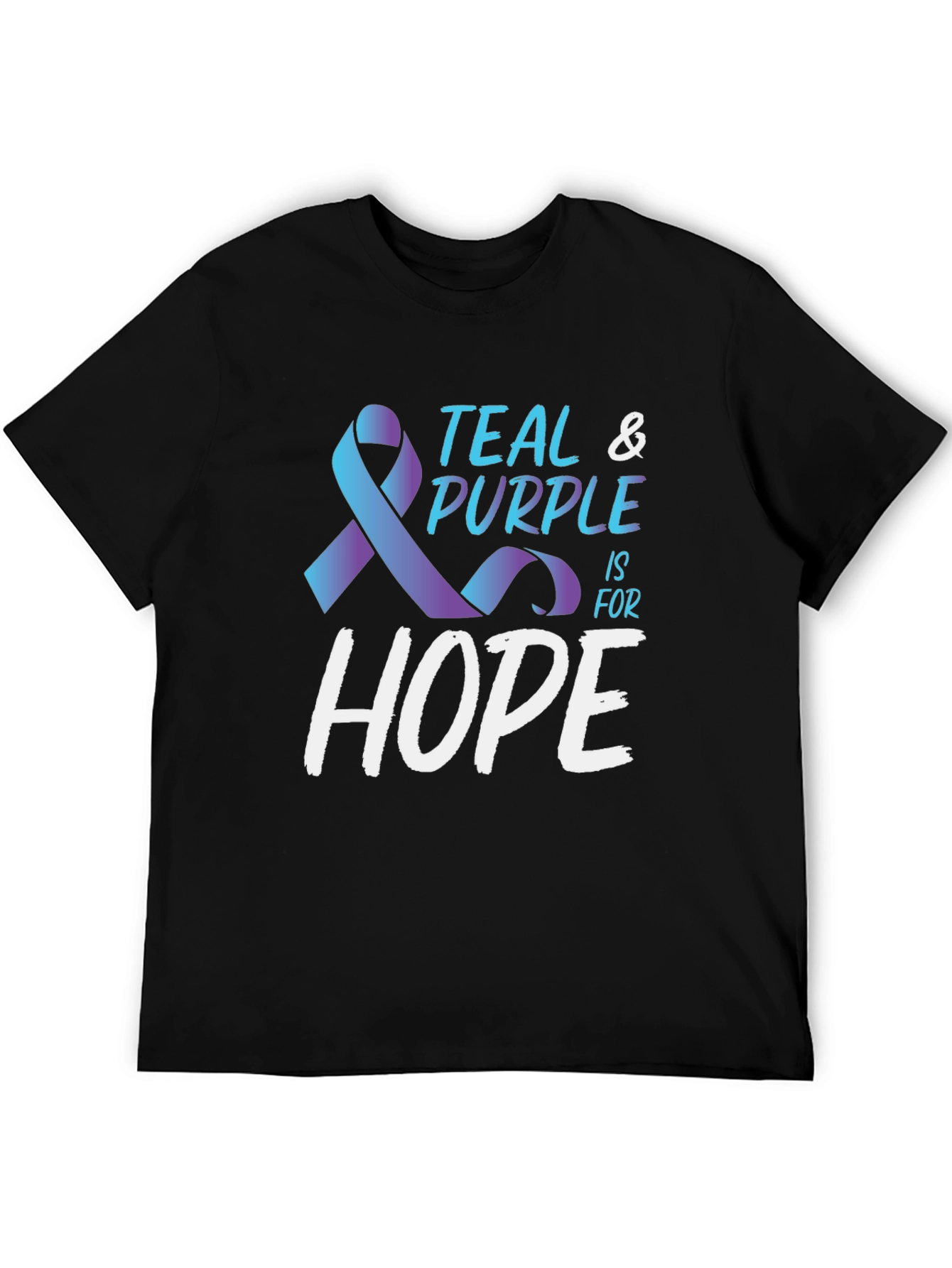 Teal & Purple Hope Ribbon Awareness T-Shirt