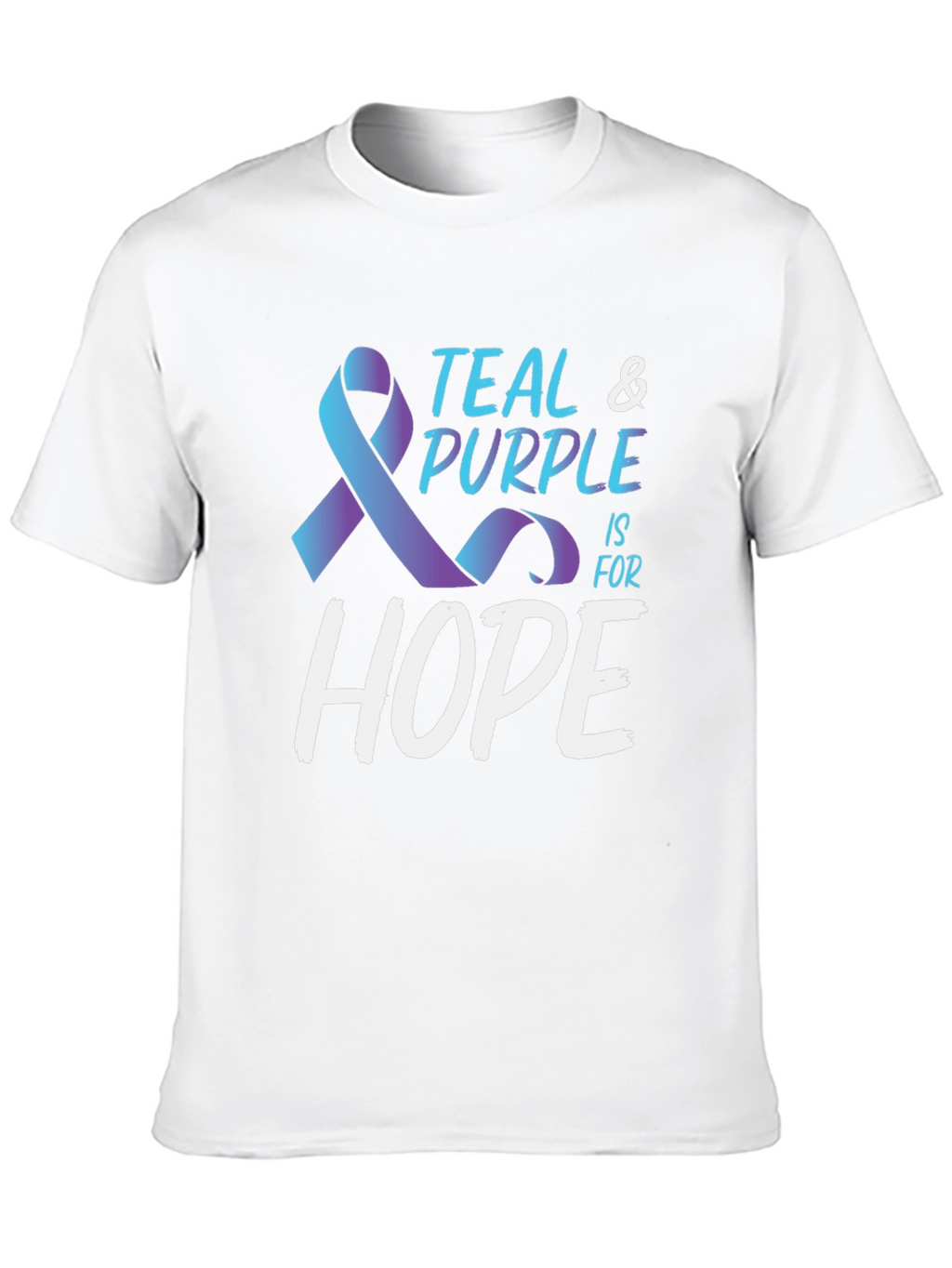 Teal & Purple Hope Ribbon Awareness T-Shirt