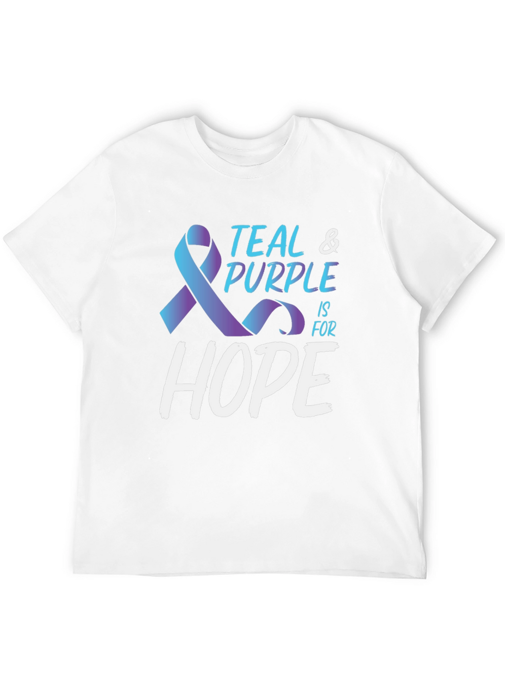 Teal & Purple Hope Ribbon Awareness T-Shirt
