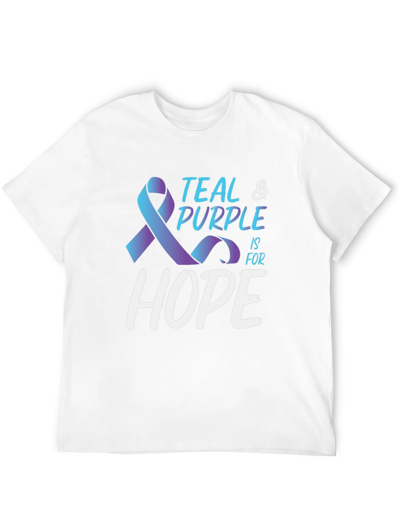 Teal & Purple Hope Ribbon Awareness T-Shirt