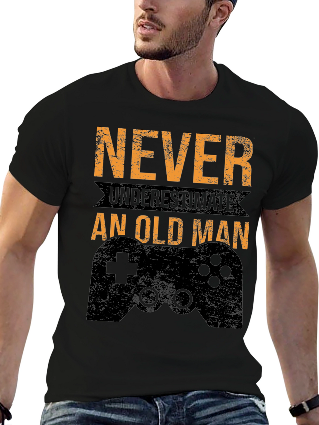Never Underestimate an Old Man Gamer T-Shirt