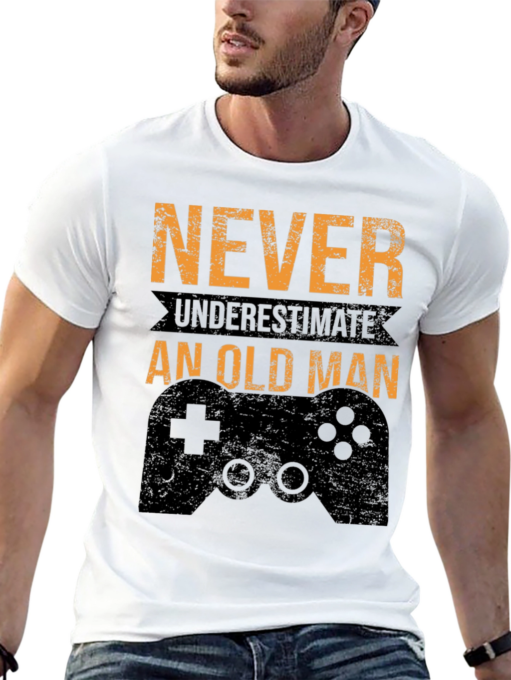 Never Underestimate an Old Man Gamer T-Shirt