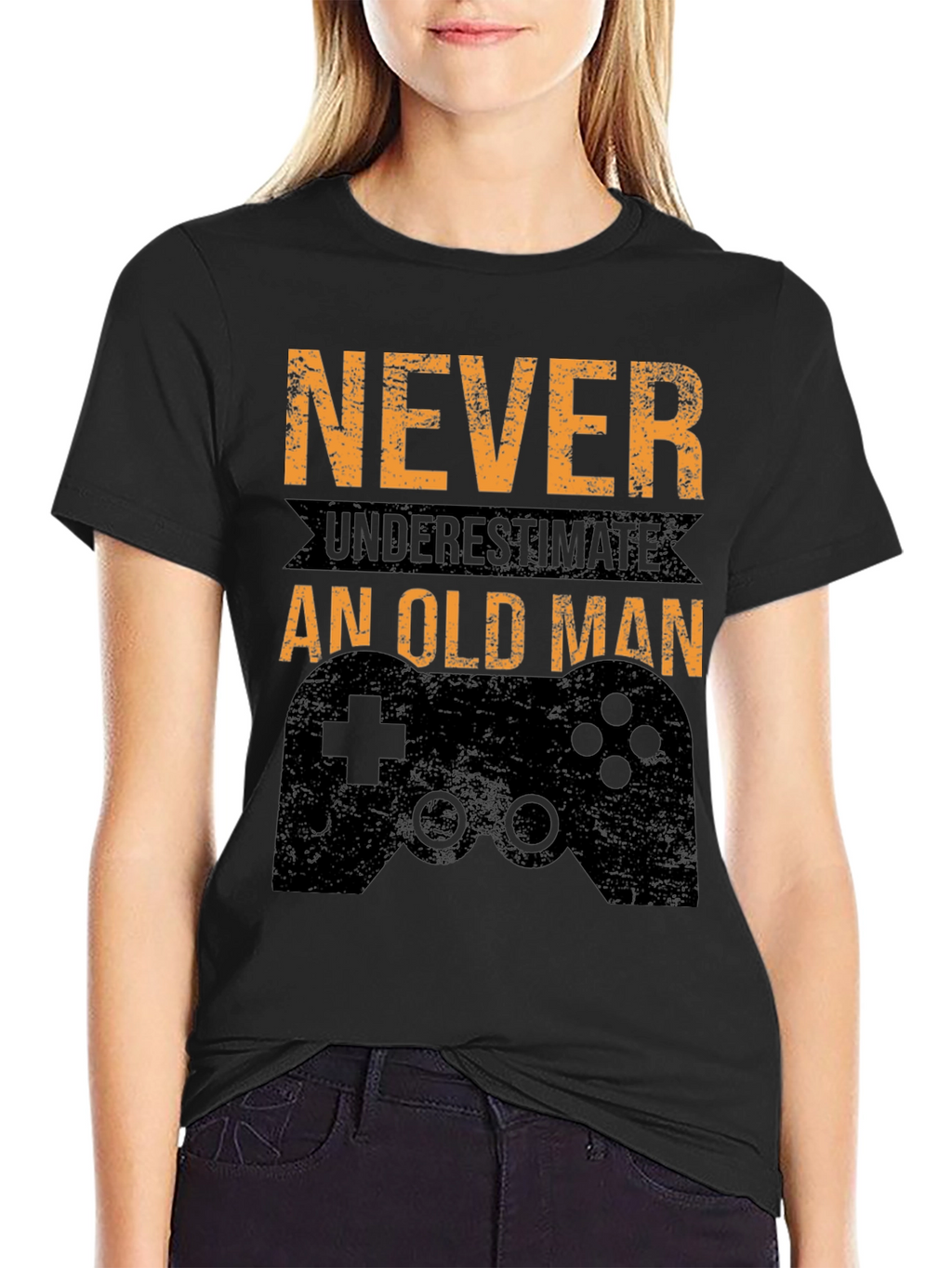 Never Underestimate an Old Man Gamer T-Shirt