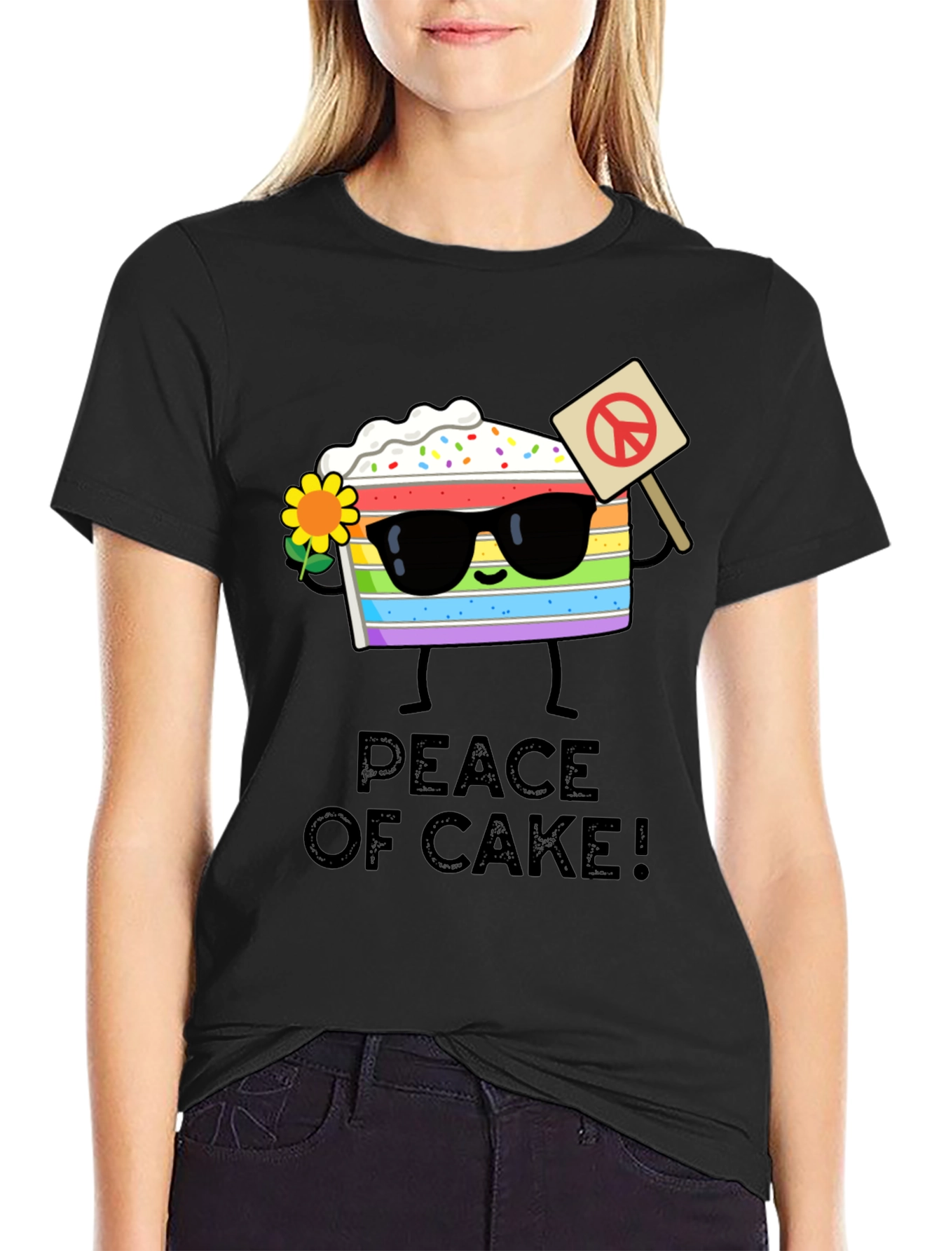 Peace of Cake Graphic T-Shirt - Unisex Cotton Tee