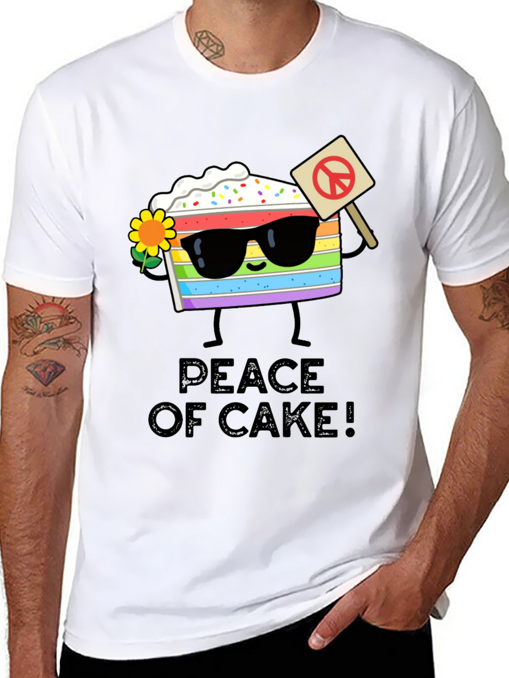 Peace of Cake Graphic T-Shirt - Unisex Cotton Tee