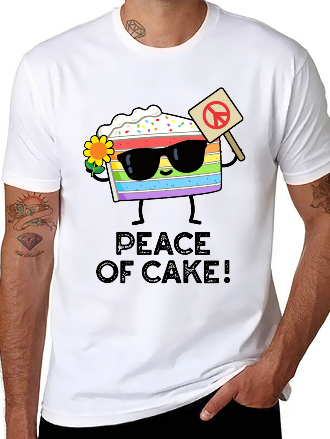 Peace of Cake Graphic T-Shirt - Unisex Cotton Tee