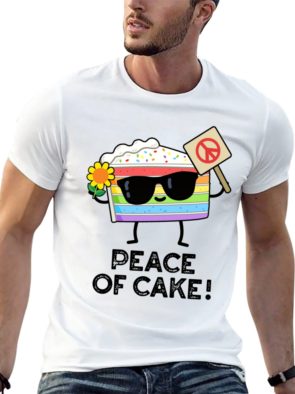 Peace of Cake Graphic T-Shirt - Unisex Cotton Tee