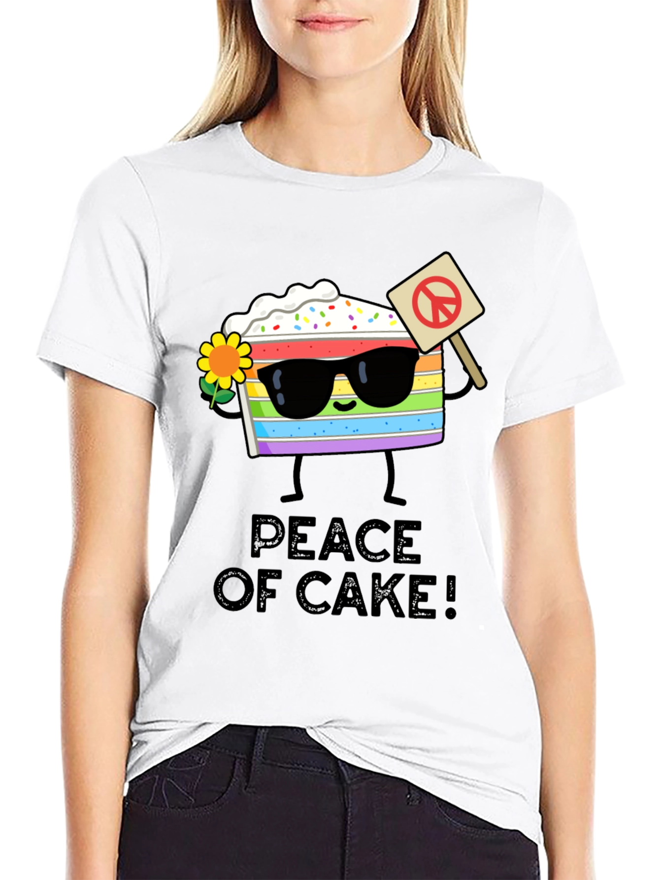Peace of Cake Graphic T-Shirt - Unisex Cotton Tee