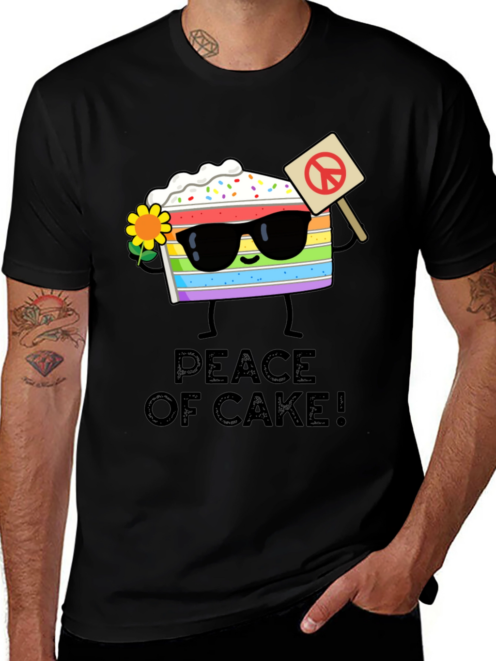 Peace of Cake Graphic T-Shirt - Unisex Cotton Tee