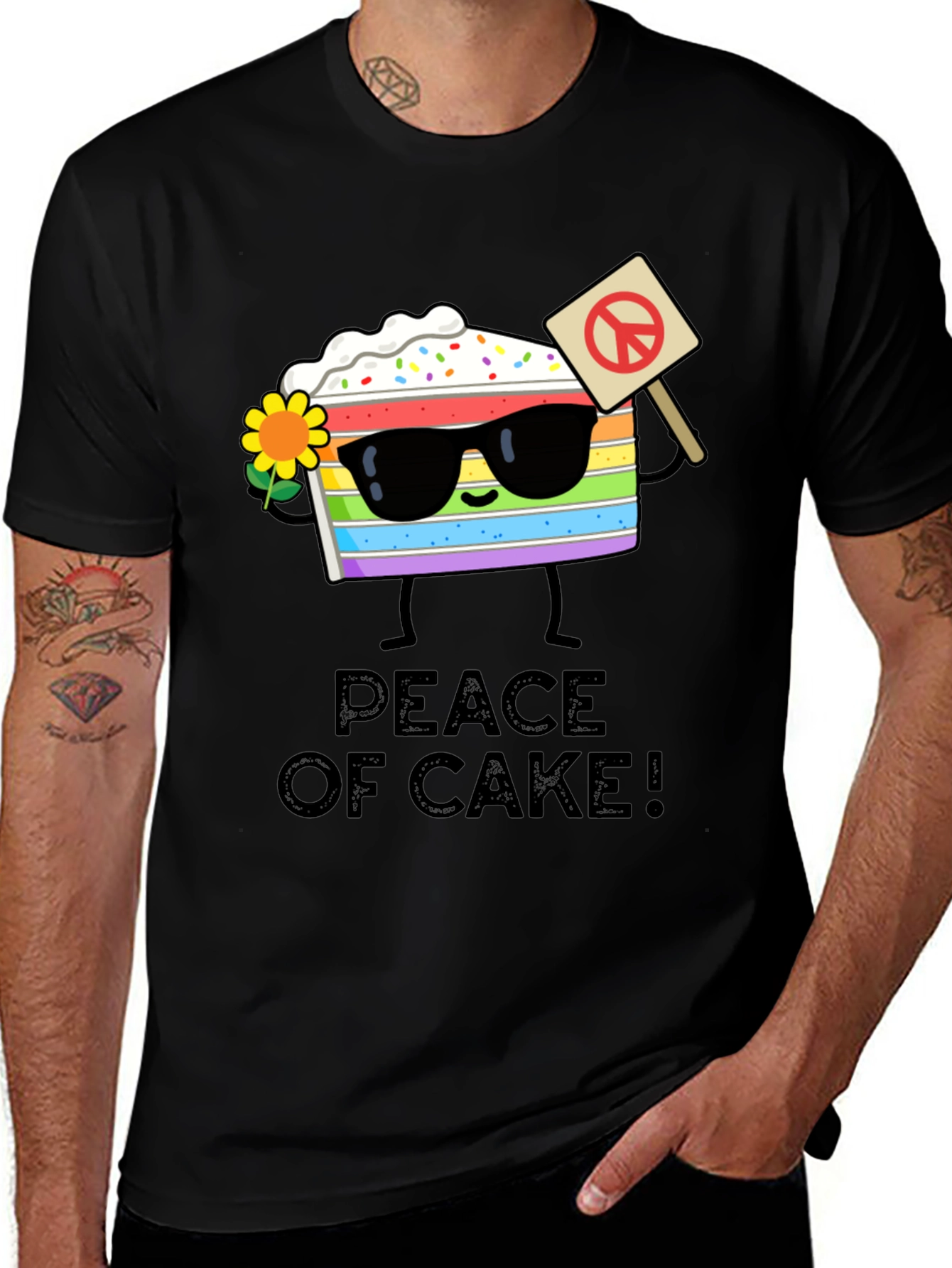 Peace of Cake Graphic T-Shirt - Unisex Cotton Tee