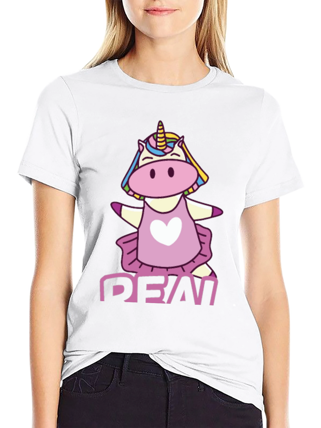 Unicorn Demi Graphic Black T-Shirt