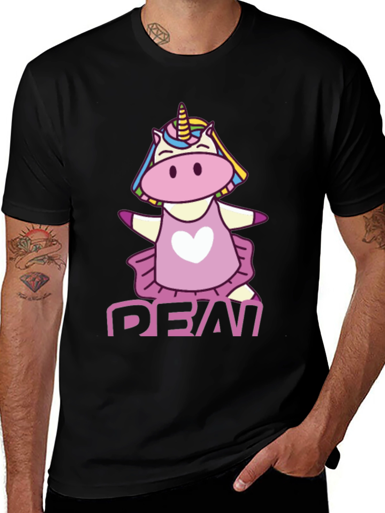 Unicorn Demi Graphic Black T-Shirt