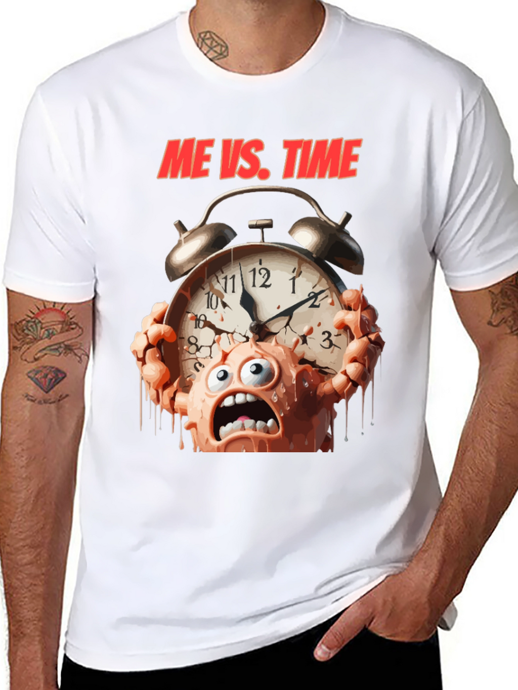 Me Vs. Time Graphic T-Shirt - Black