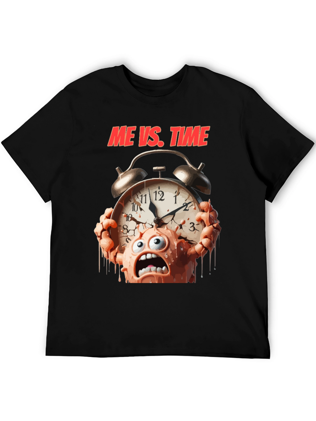 Me Vs. Time Graphic T-Shirt - Black