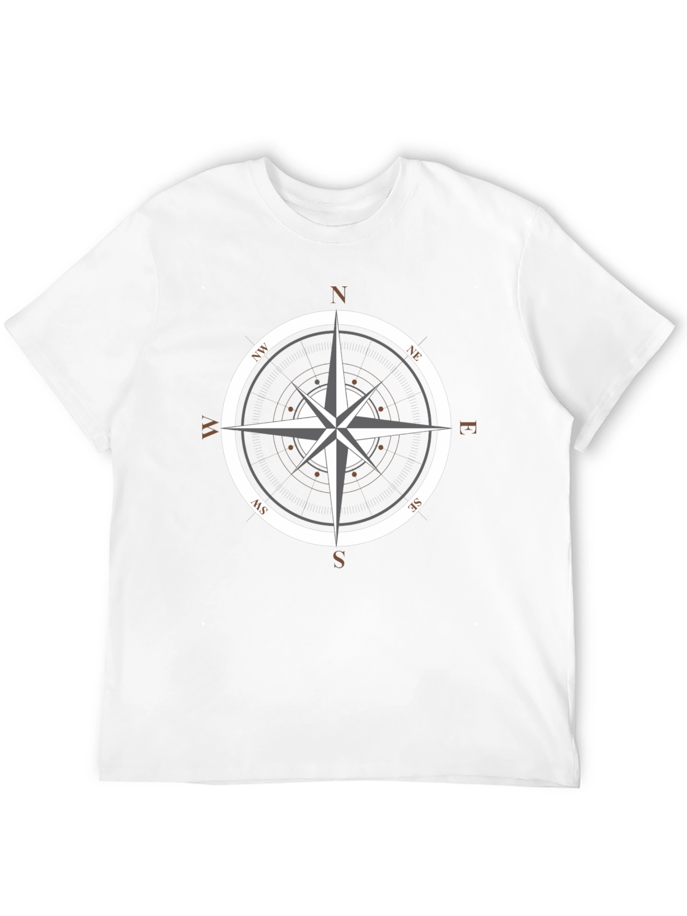 Compass Rose Graphic Tee - Black Cotton T-Shirt