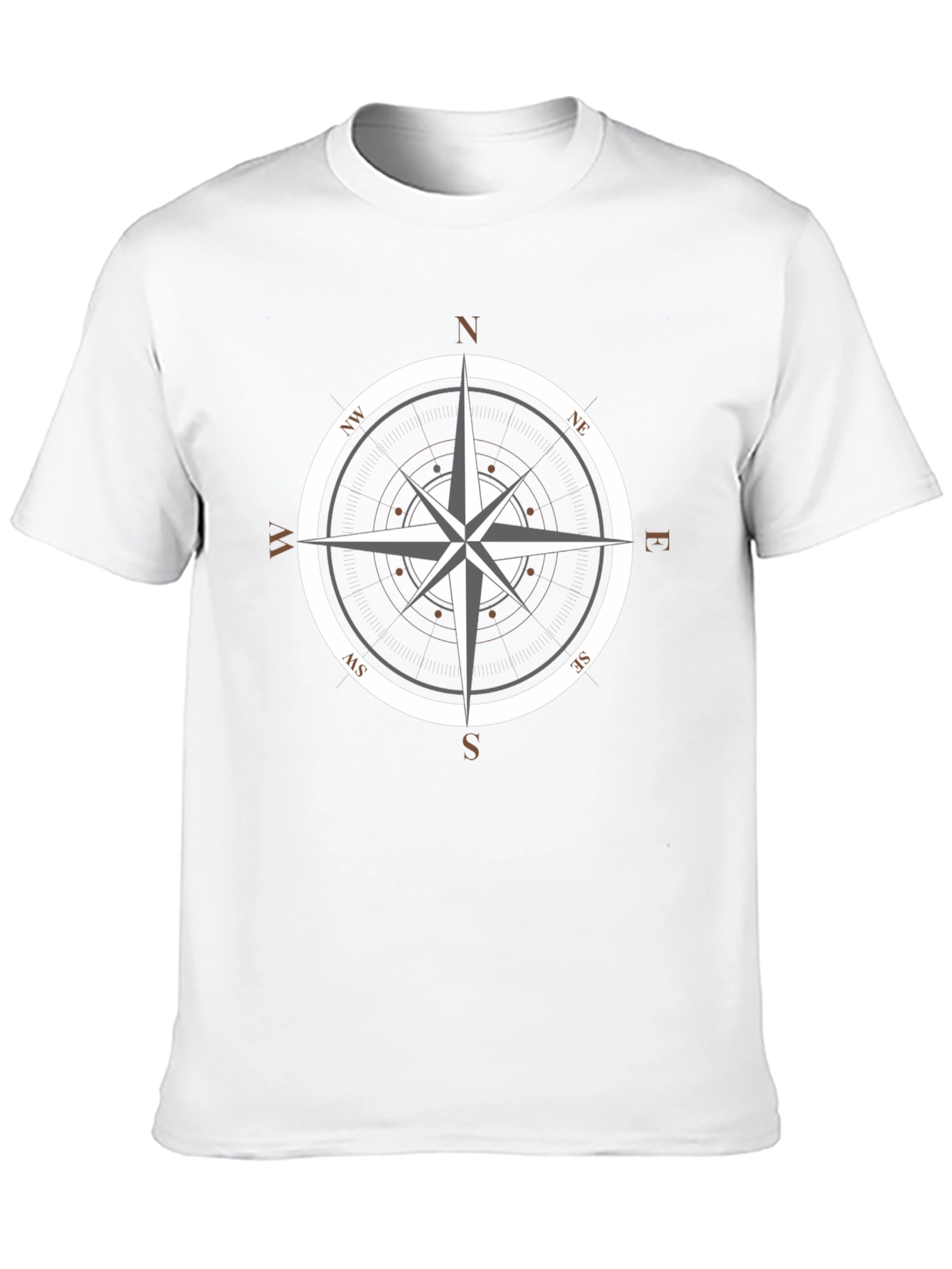 Compass Rose Graphic Tee - Black Cotton T-Shirt