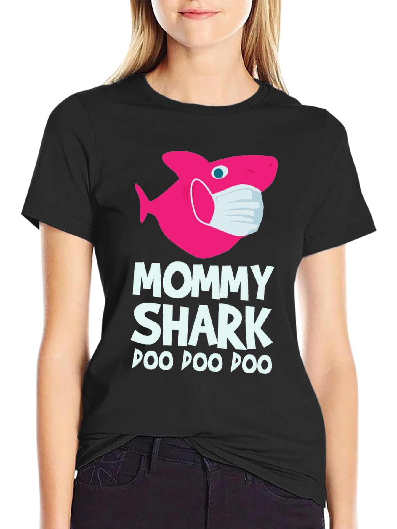 Mommy Shark Doo Doo Doo T-Shirt - Novelty Graphic Tee