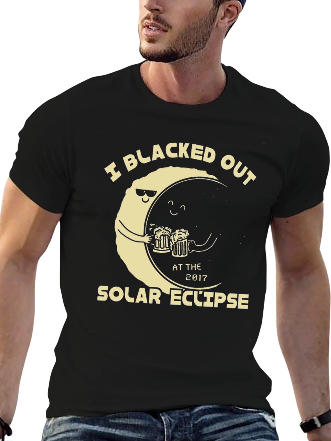 Blacked Out Solar Eclipse T-Shirt Funny Drinking Tee