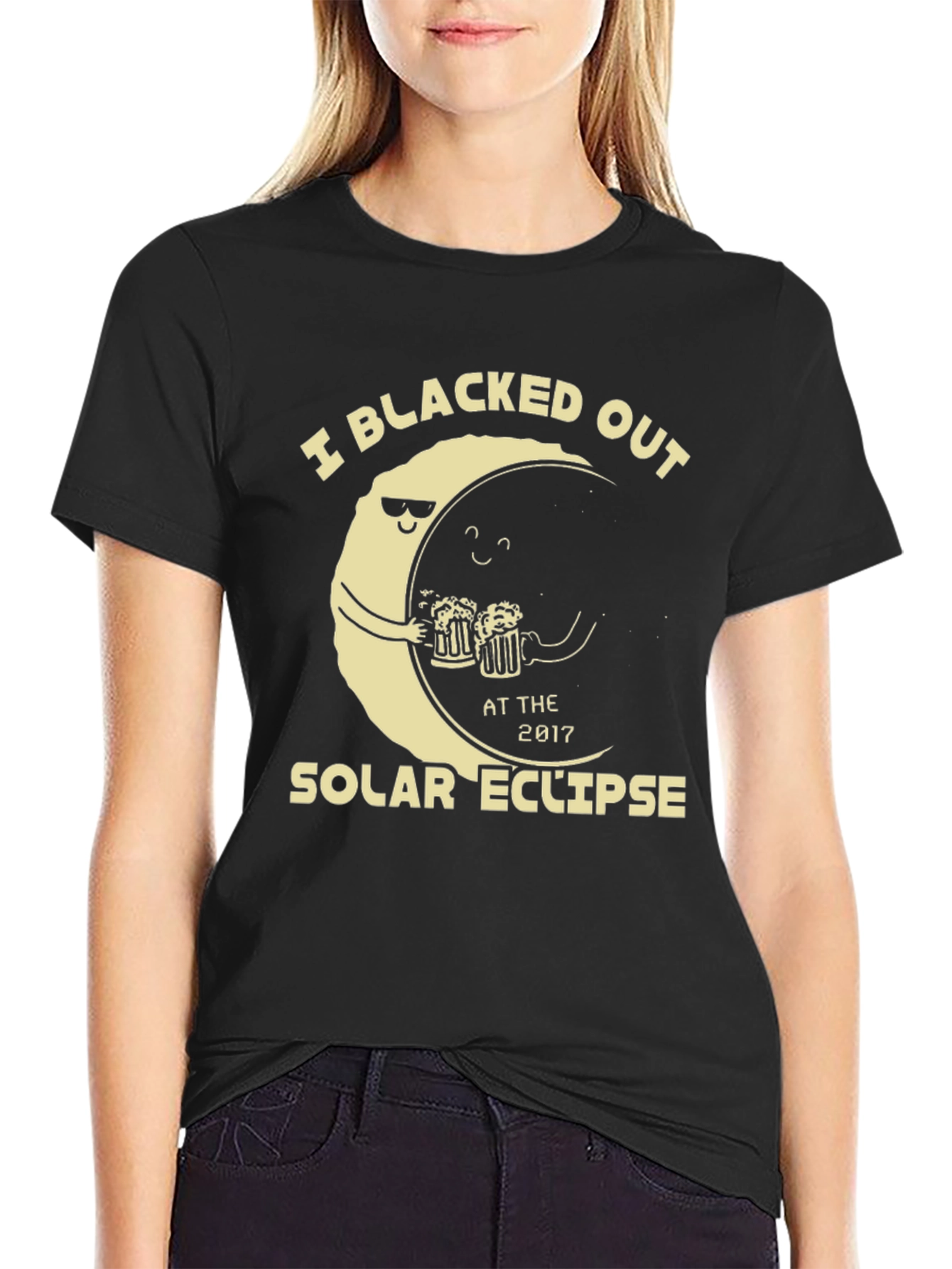 Blacked Out Solar Eclipse T-Shirt Funny Drinking Tee