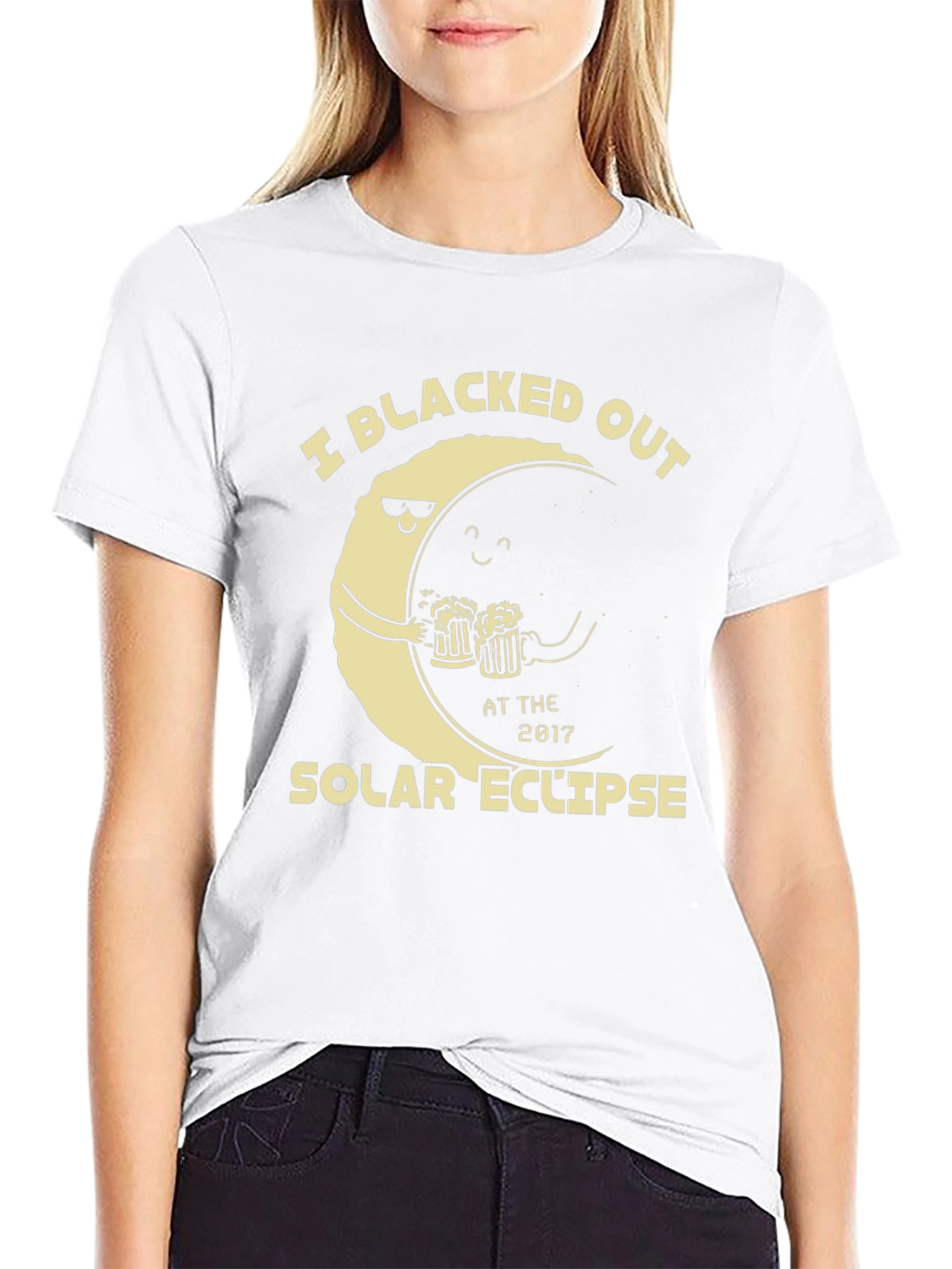 Blacked Out Solar Eclipse T-Shirt Funny Drinking Tee