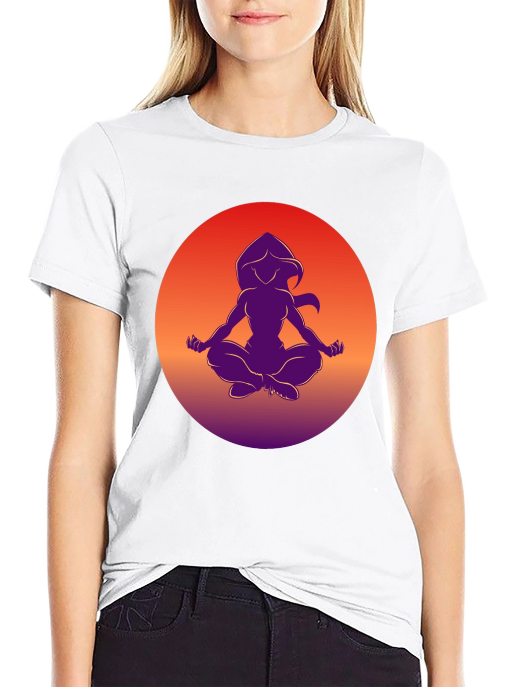Zen Silhouette T-Shirt - Meditating Design