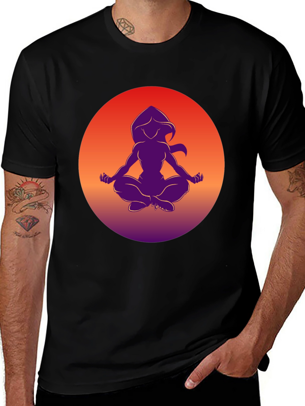 Zen Silhouette T-Shirt - Meditating Design