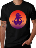 Zen Silhouette T-Shirt - Meditating Design