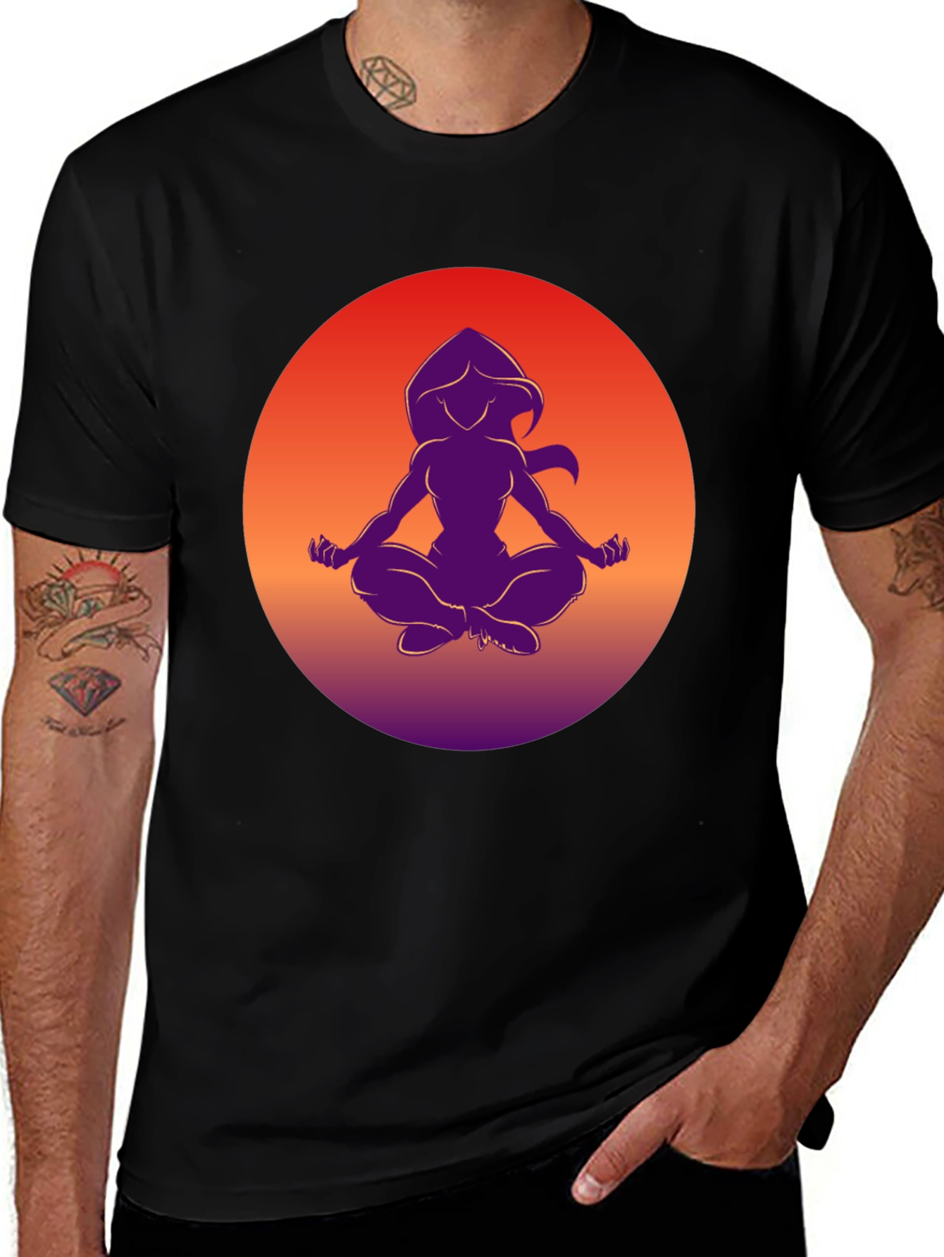 Zen Silhouette T-Shirt - Meditating Design