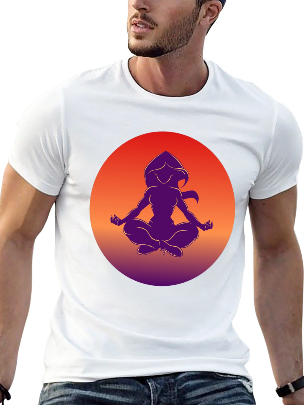 Zen Silhouette T-Shirt - Meditating Design
