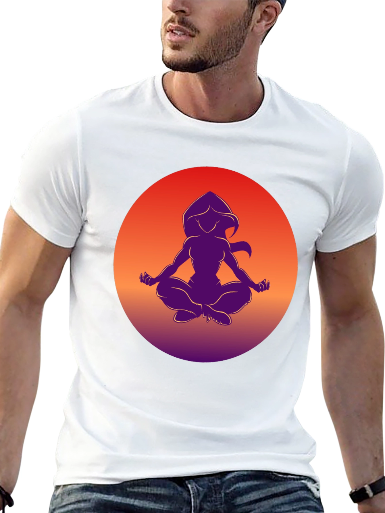 Zen Silhouette T-Shirt - Meditating Design