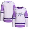 Men's Washington Capitals White/Purple Hockey Fights Cancer Primegreen Authentic Blank Jerseys