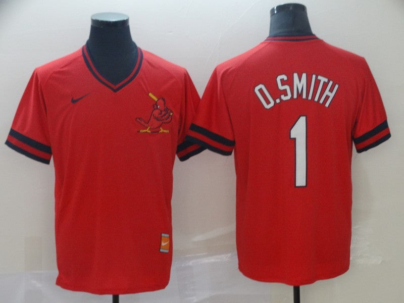 Men's St. Louis Cardinals Ozzie Smith #1 Red Fashion Stitched Jerseys