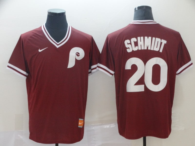 Men's Philadelphia Phillies Mike Schmidt #20 Red Replica Player Jerseys