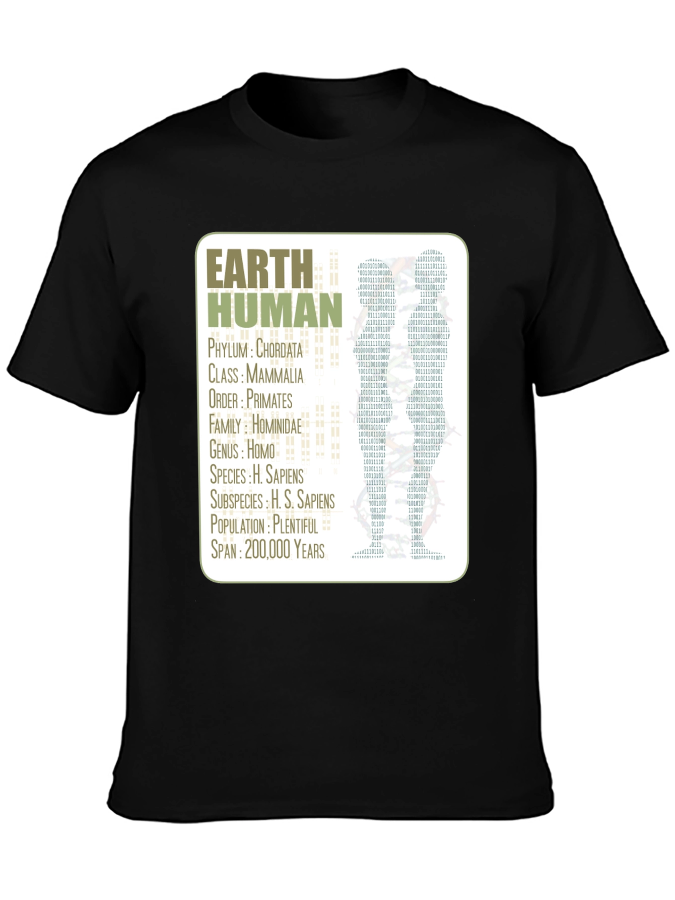 Earth Human Tee - Evolutionary Biology T-Shirt