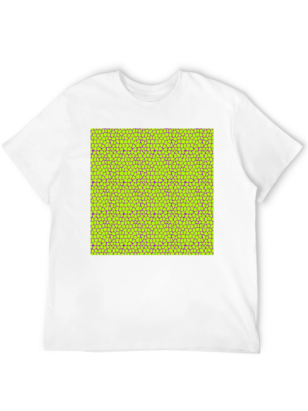 Vibrant Geometric Mosaic Print Black T-Shirt