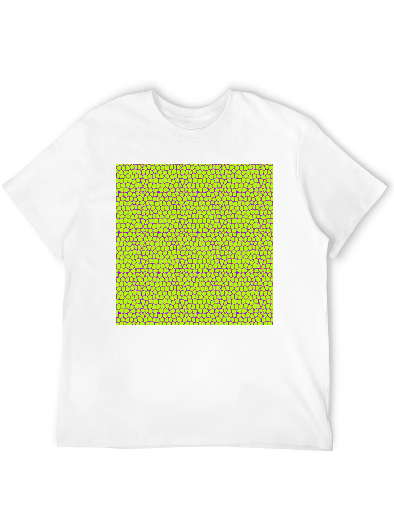 Vibrant Geometric Mosaic Print Black T-Shirt