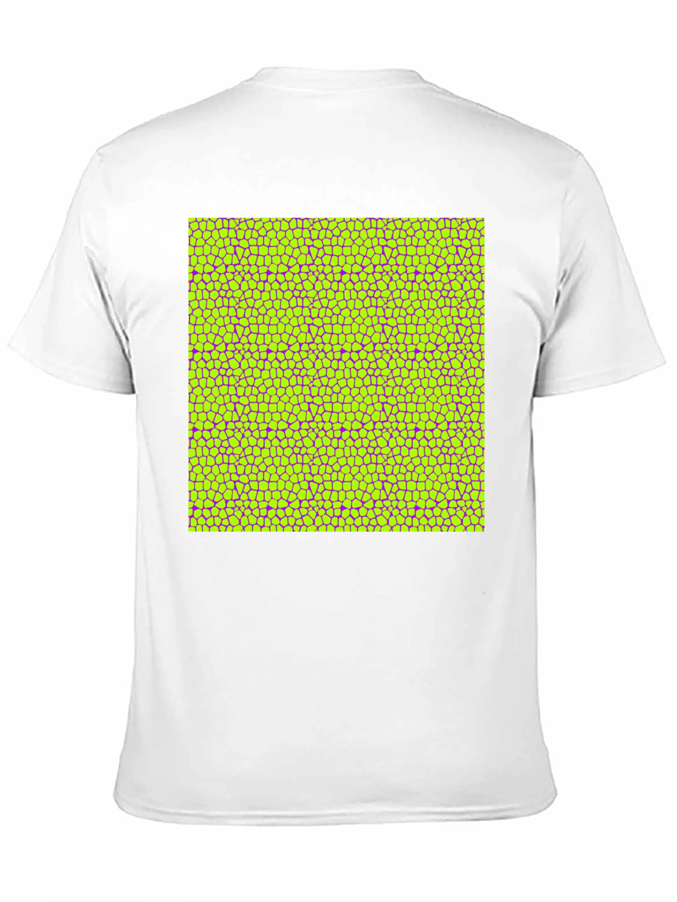 Vibrant Geometric Mosaic Print Black T-Shirt