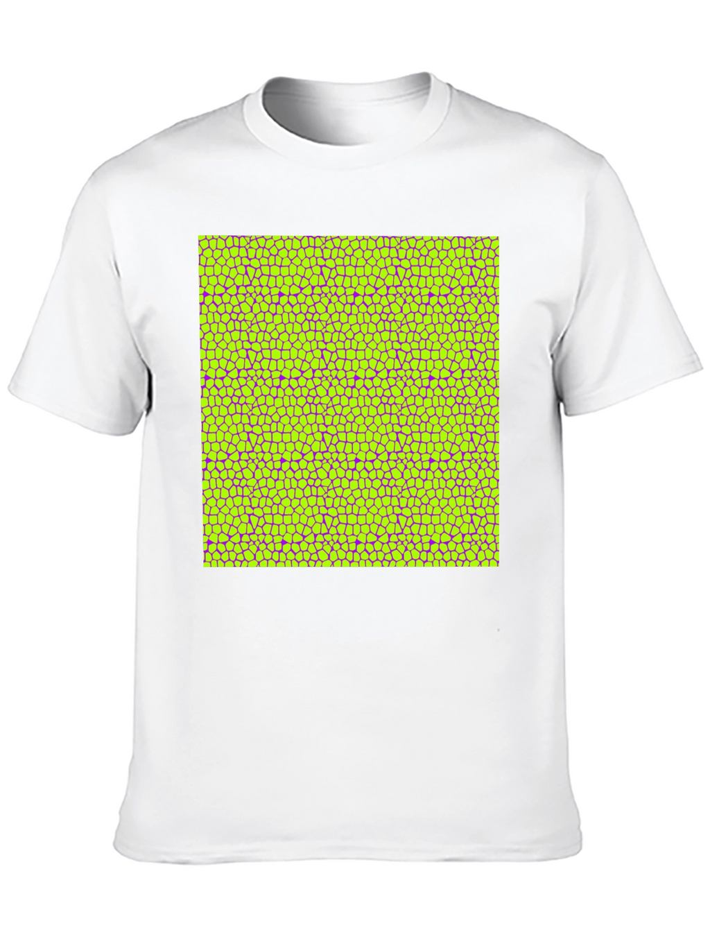 Vibrant Geometric Mosaic Print Black T-Shirt