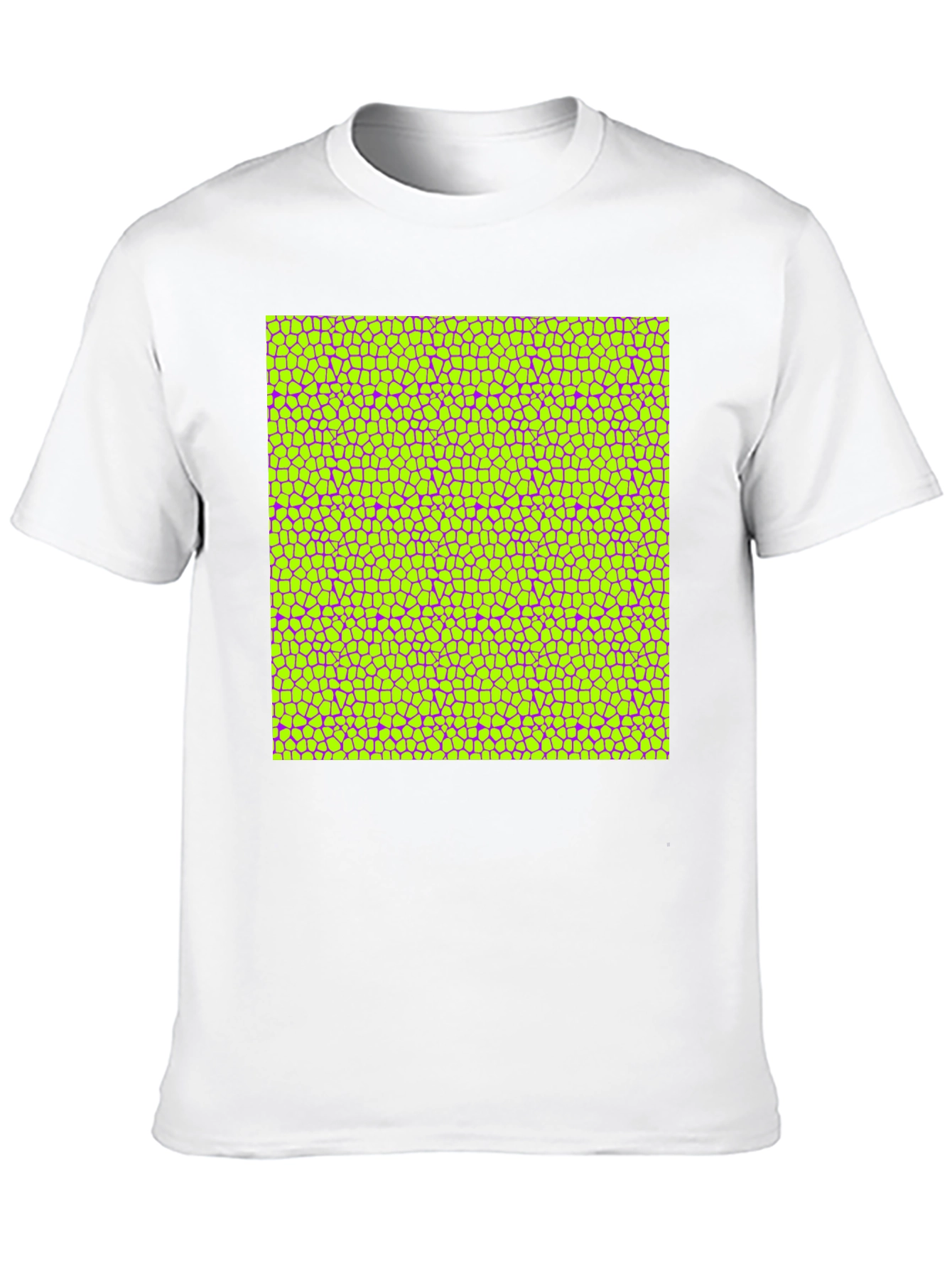 Vibrant Geometric Mosaic Print Black T-Shirt