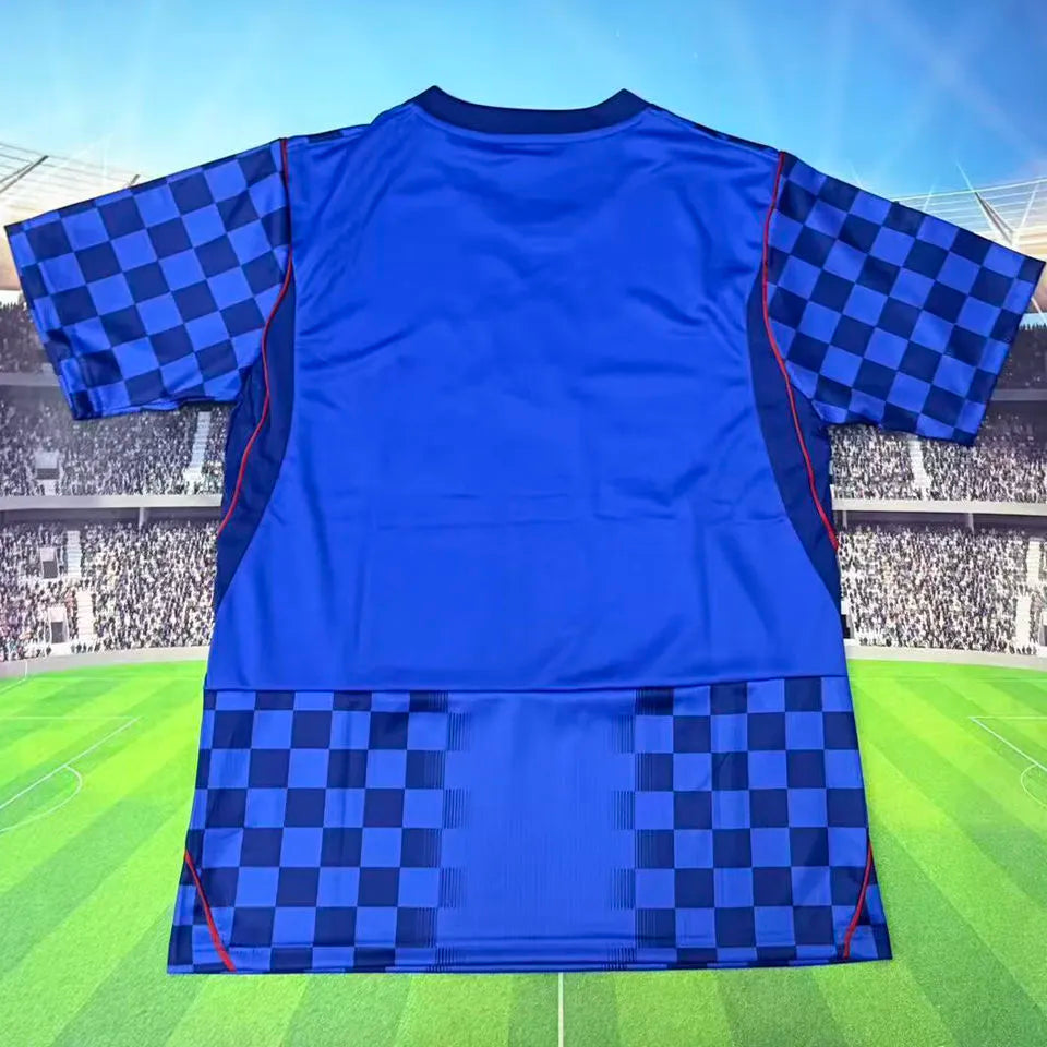 2026/27 Croatia Away Blue Fans Soccer Jersey (Have Right Patch 有右臂章 白底黑字） Detail 1