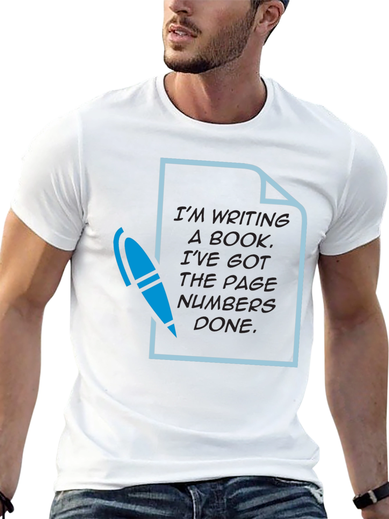 Writers Humor T-Shirt: Page Numbers Done