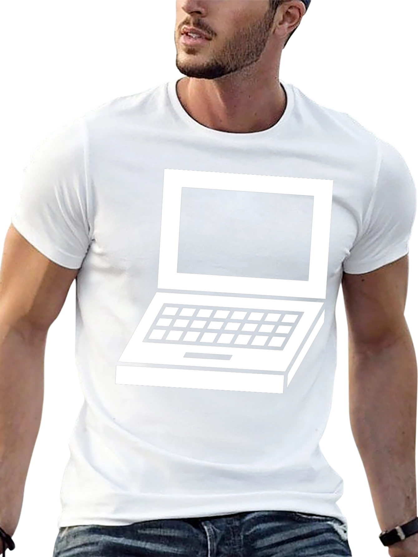 Retro Laptop Graphic Tee - Classic Design