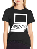 Retro Laptop Graphic Tee - Classic Design