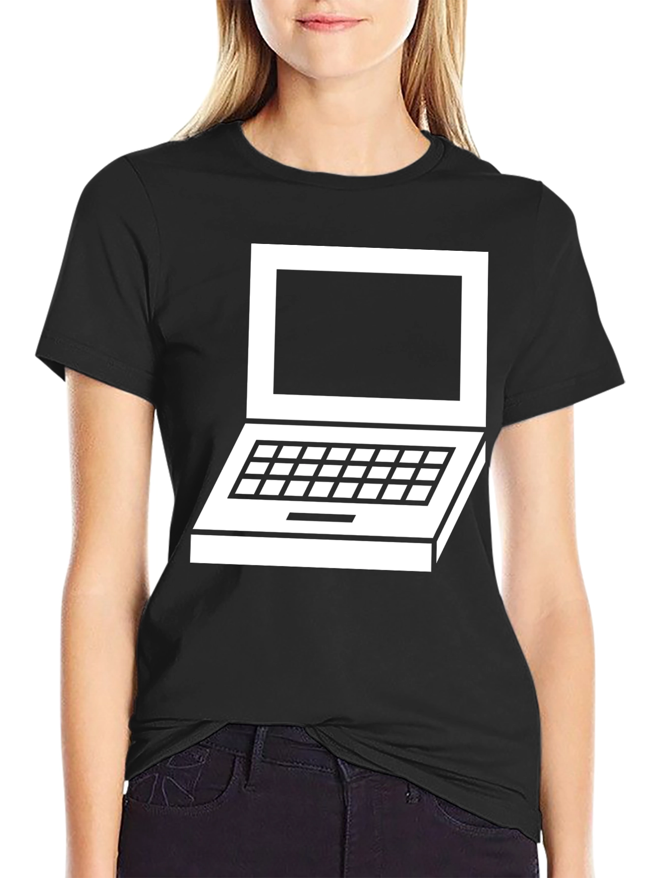 Retro Laptop Graphic Tee - Classic Design